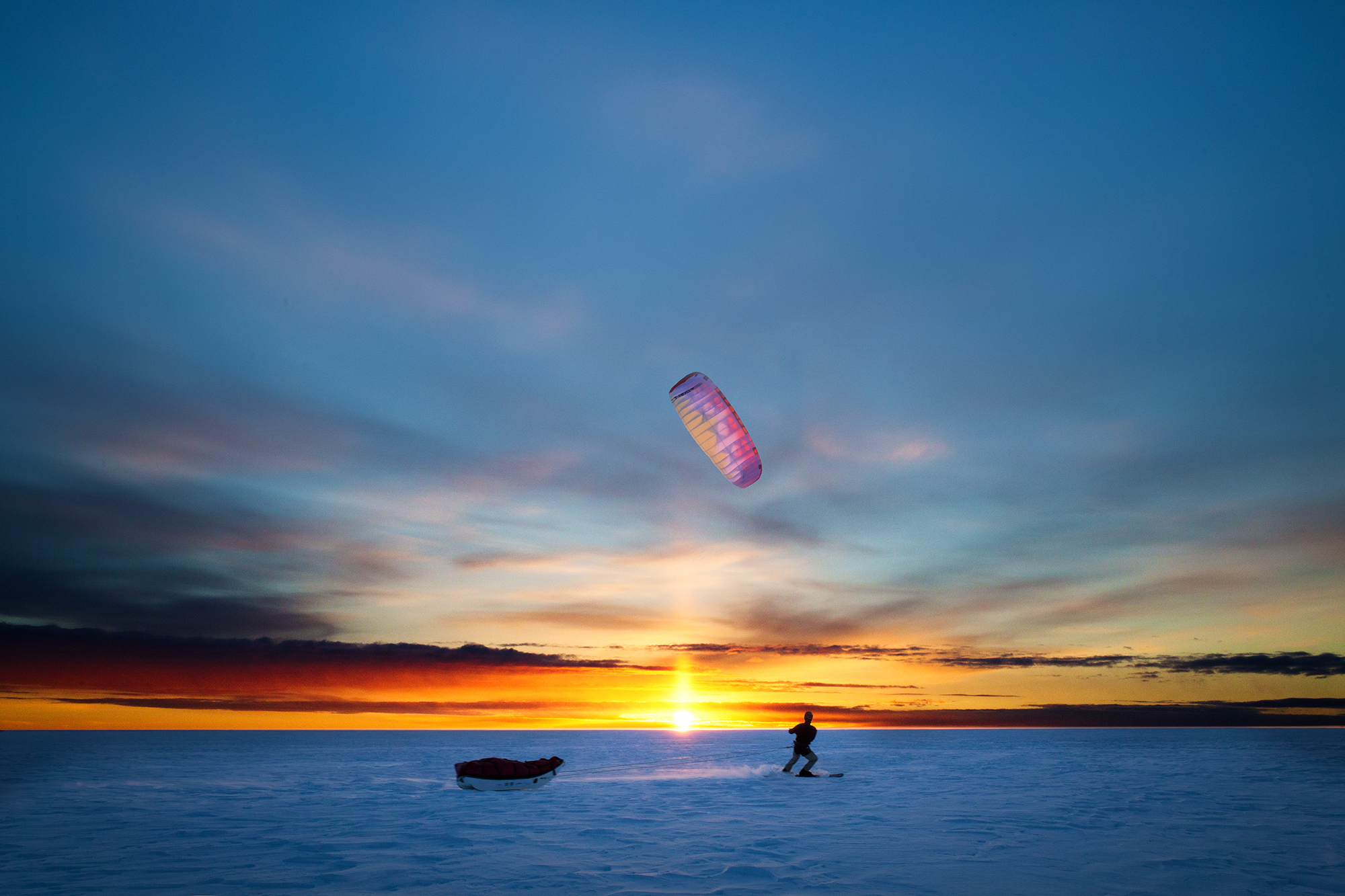 Dixie Dansercoer snowkite polaire Antarctique