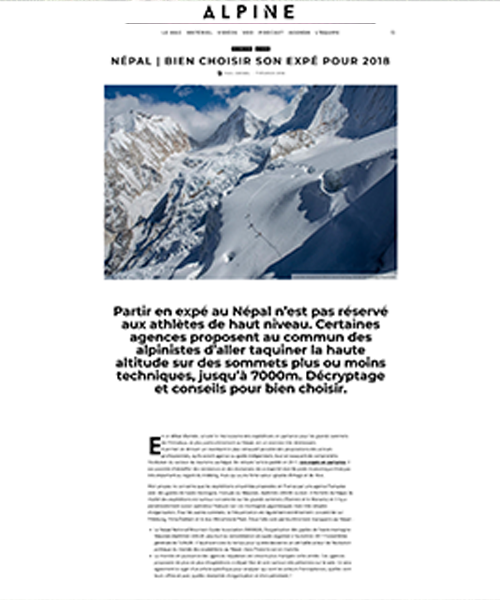 Alpine Mag - NÉPAL, BIEN CHOISIR SON EXPÉ