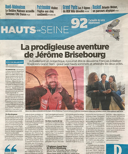 Le Parisien Hauts-de-Seine - La prodigieuse aventure de Jérôme Brisebourg